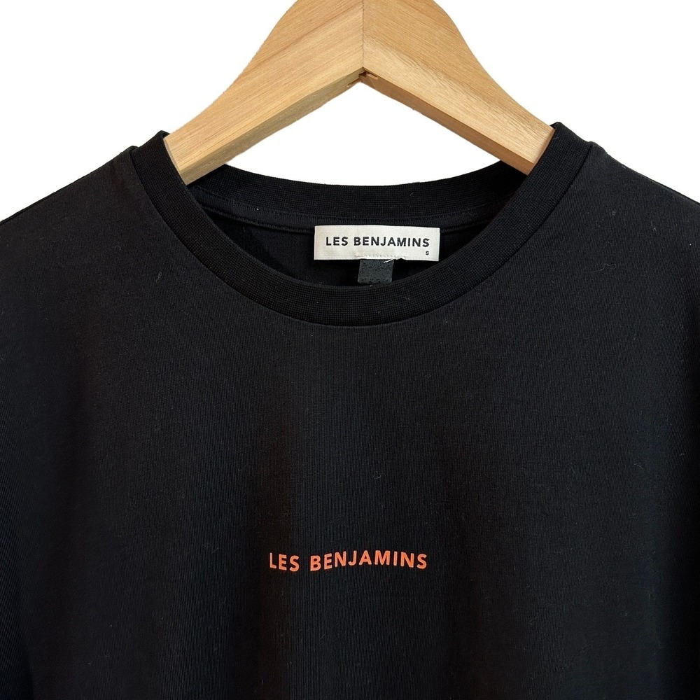 Les Benjamins Womens S Oversized Tee Black Cotton Logo T-Shirt - Picture 3 of 7